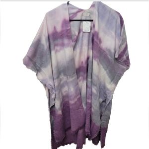 NWT Free People Purple Tie Dye Kimono Wrap one size fits most